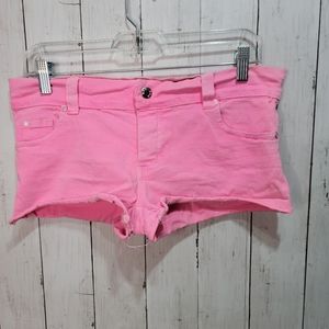 Rag Wear USA Women's Hot Pink Denim Short Shorts Juniors Size 5 Cotton Stretch.